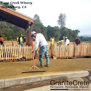 GraniteCrete permeable paving Installation in Progress at Capo Creek Winery