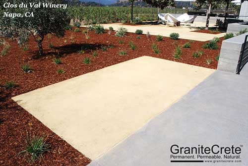 Permeable Paving Clos du Val Winery GraniteCrete permeable paving patio at Clos du Val Winery.