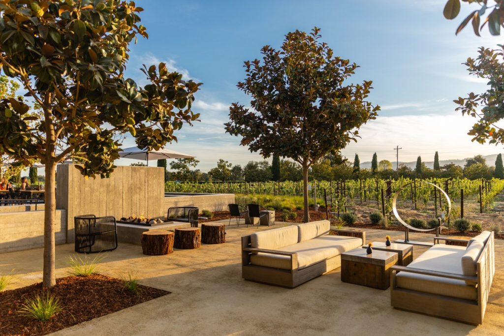 Photo of the Hirondelle House Terrace at Clos du Val Winery