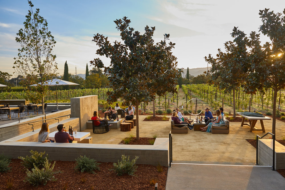 Photo of the Hirondelle House Terrace at Clos du Val Winery