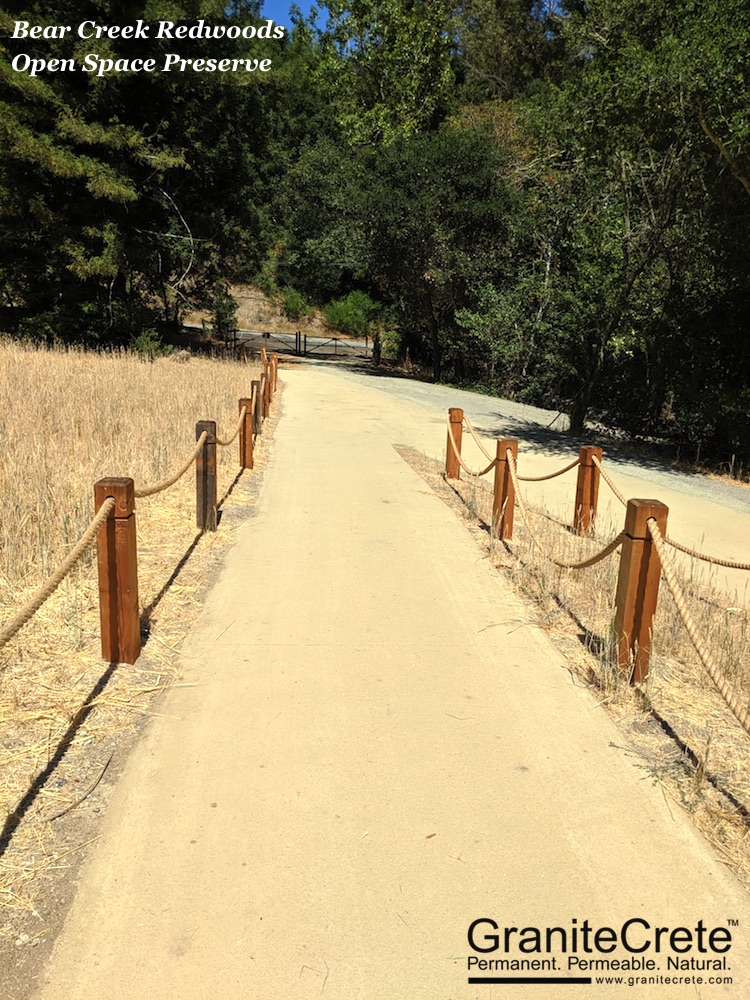 A GraniteCrete pathway at the Bear Creek Redwoods Preserve.